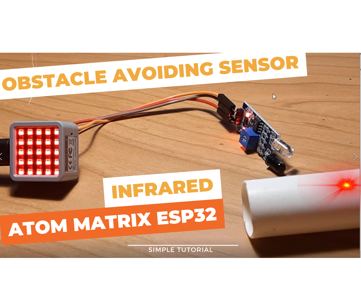 IR Infrared Obstacle Avoidance Sensor With ATOM Matrix ESP32
