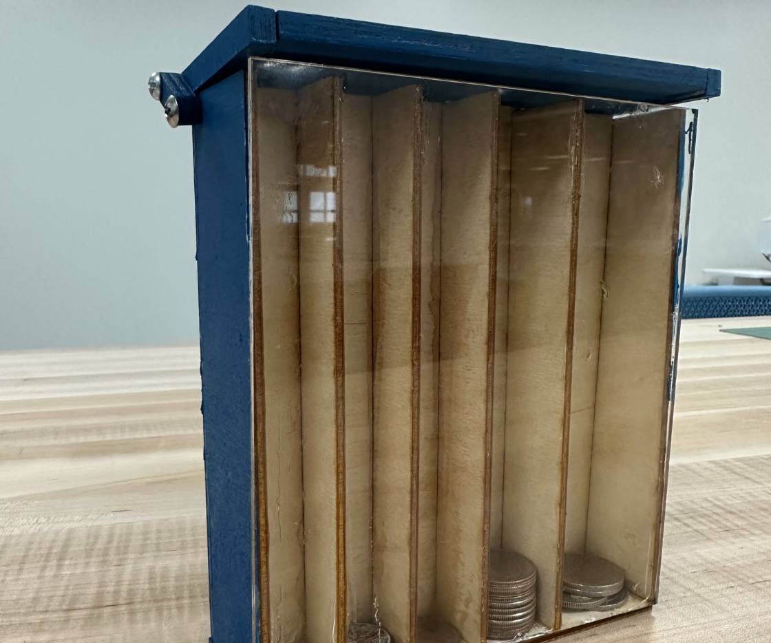 Coin Display Case With Hinged Door