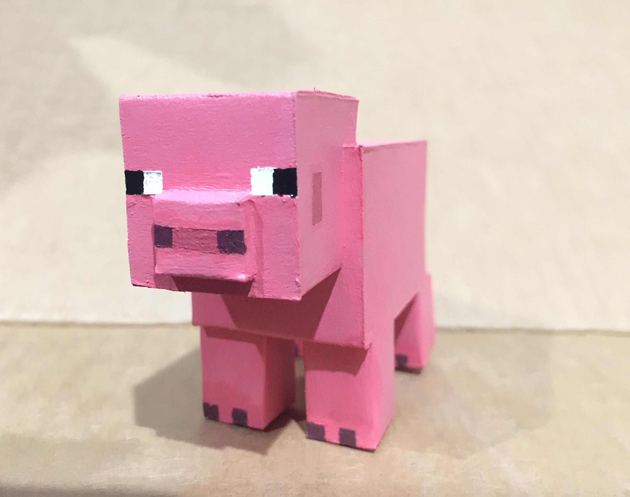 Cardboard Minecraft Pig