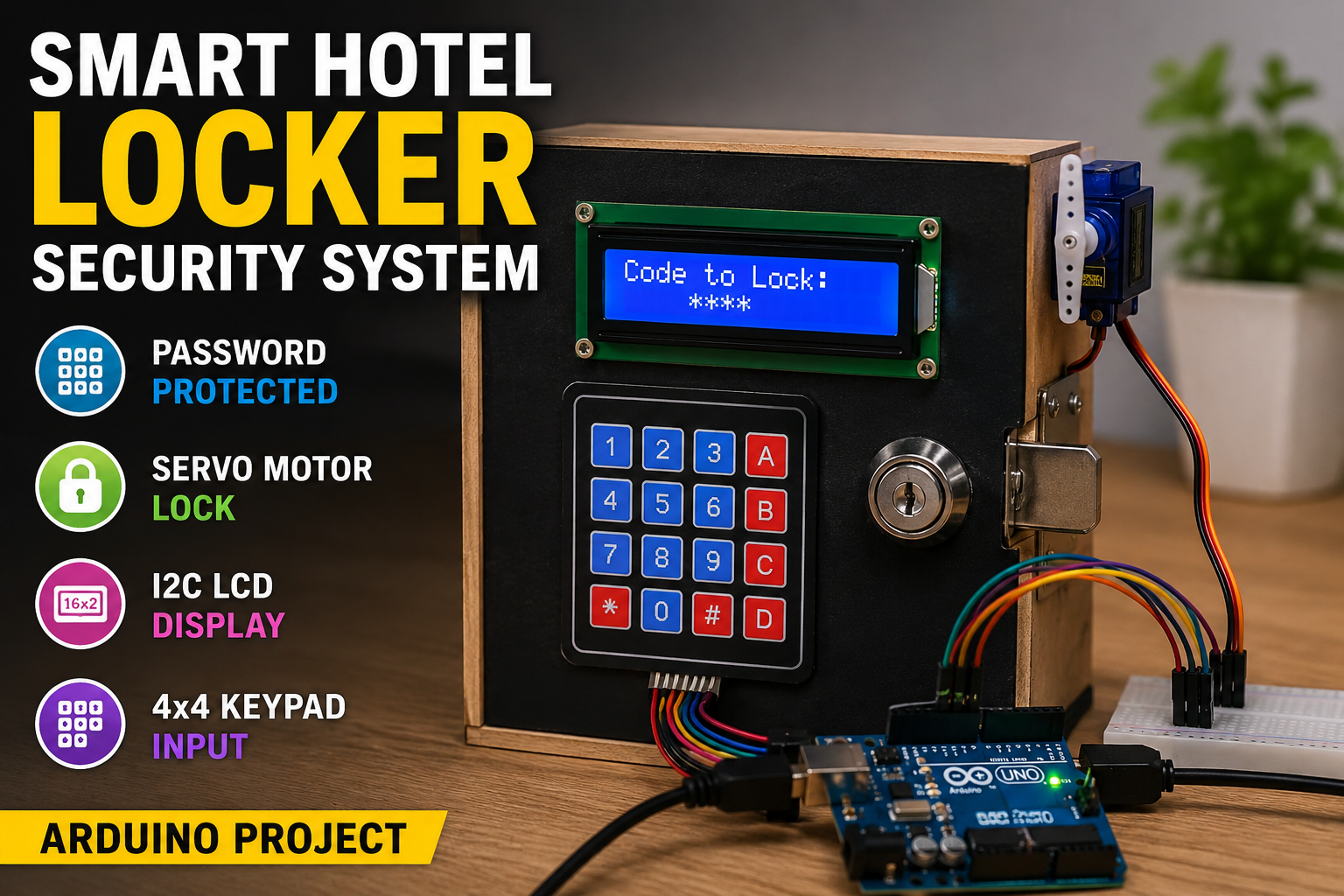 Smart Hotel Locker System With PictoBlox
