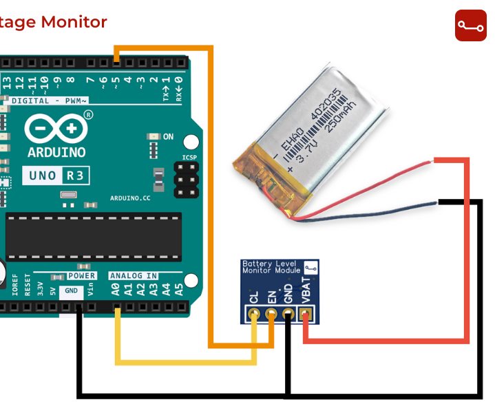 Battery Voltage Monitor Using Arduino and MX1BM1 Module (ADC Battery Measurement Project)