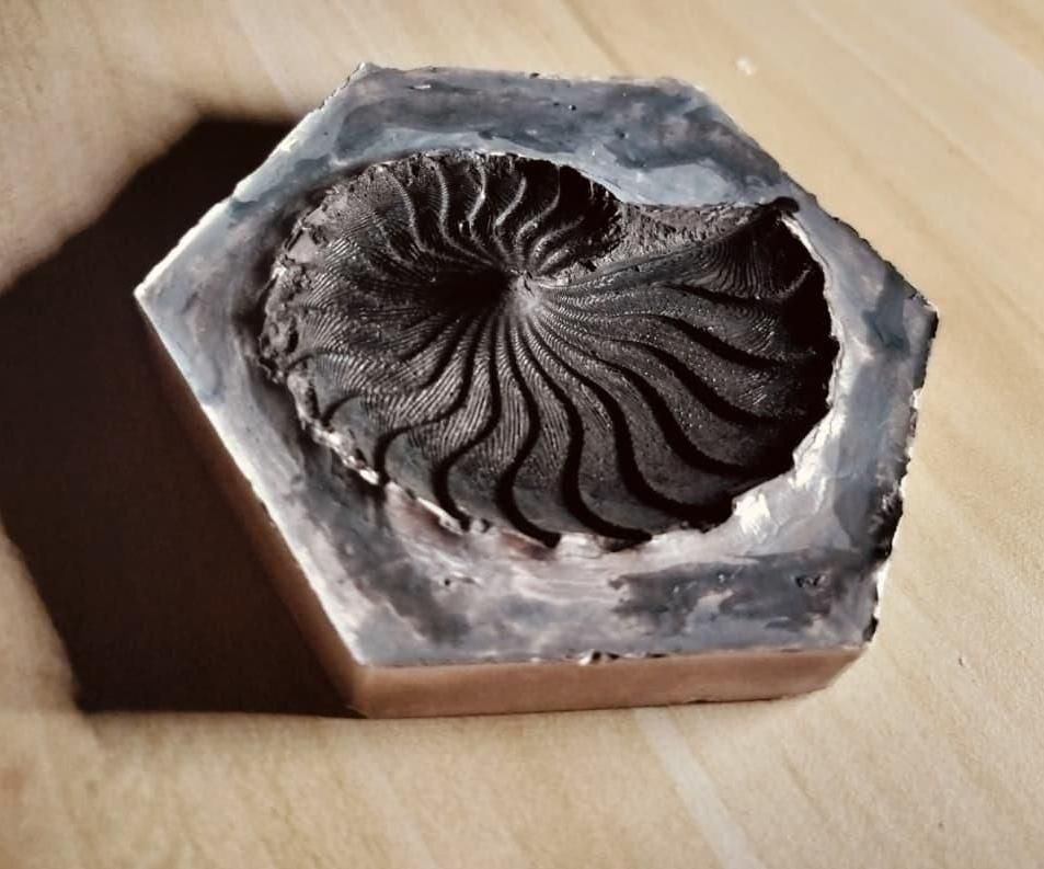 Make Your Own Fossil: a Cement Ammonite Paperweight