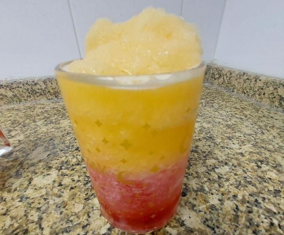 Two-Tone Strawberry Orange Slushie