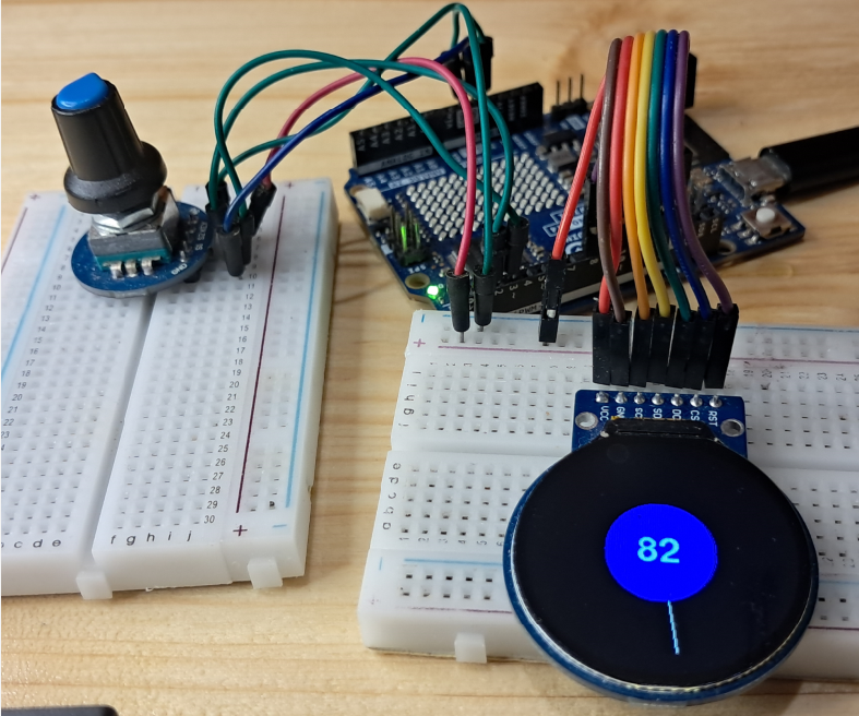 Simple Volume Indicator - GC9A01 Display Using Visuino