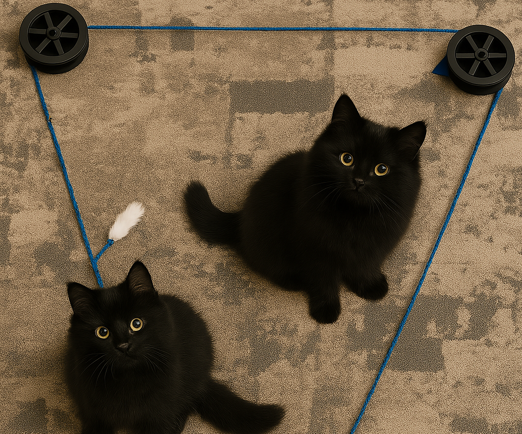 MechaPounce: Pulley-Driven Fun for Furry Ones