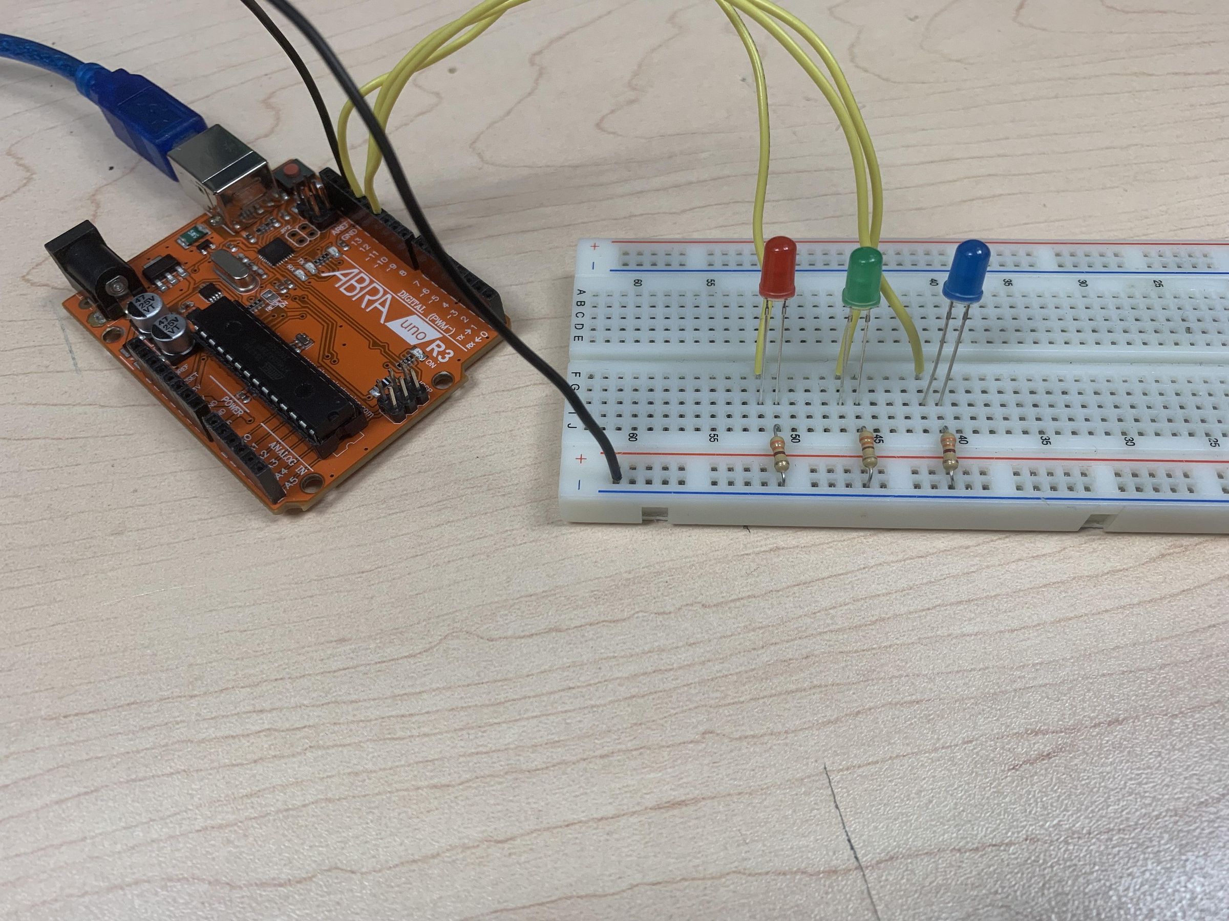 LED Sequence Arduino Breadboard Circuit