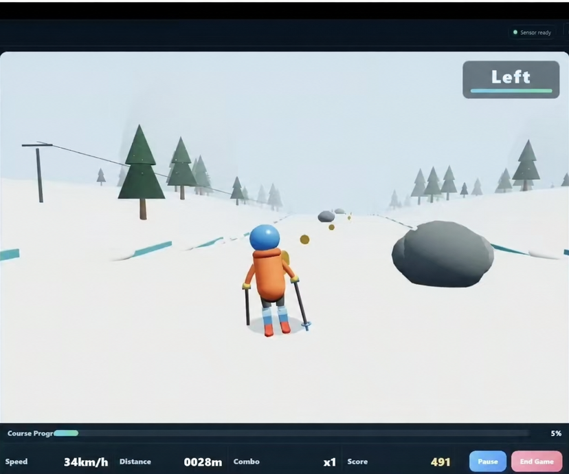 No Controller Needed Ski With Your Body Using AI Pose Recognition Sensor