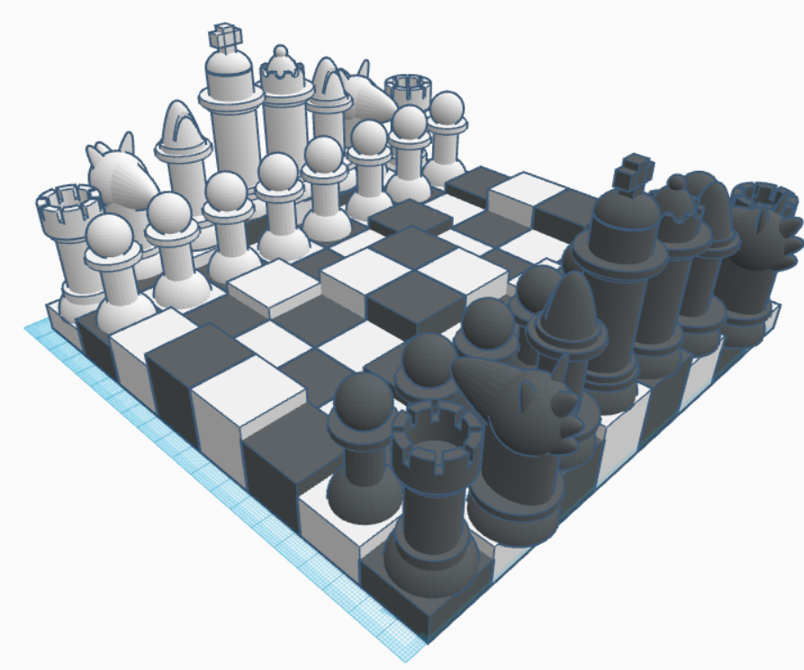 3D-Printable Chess Set With Custom Board