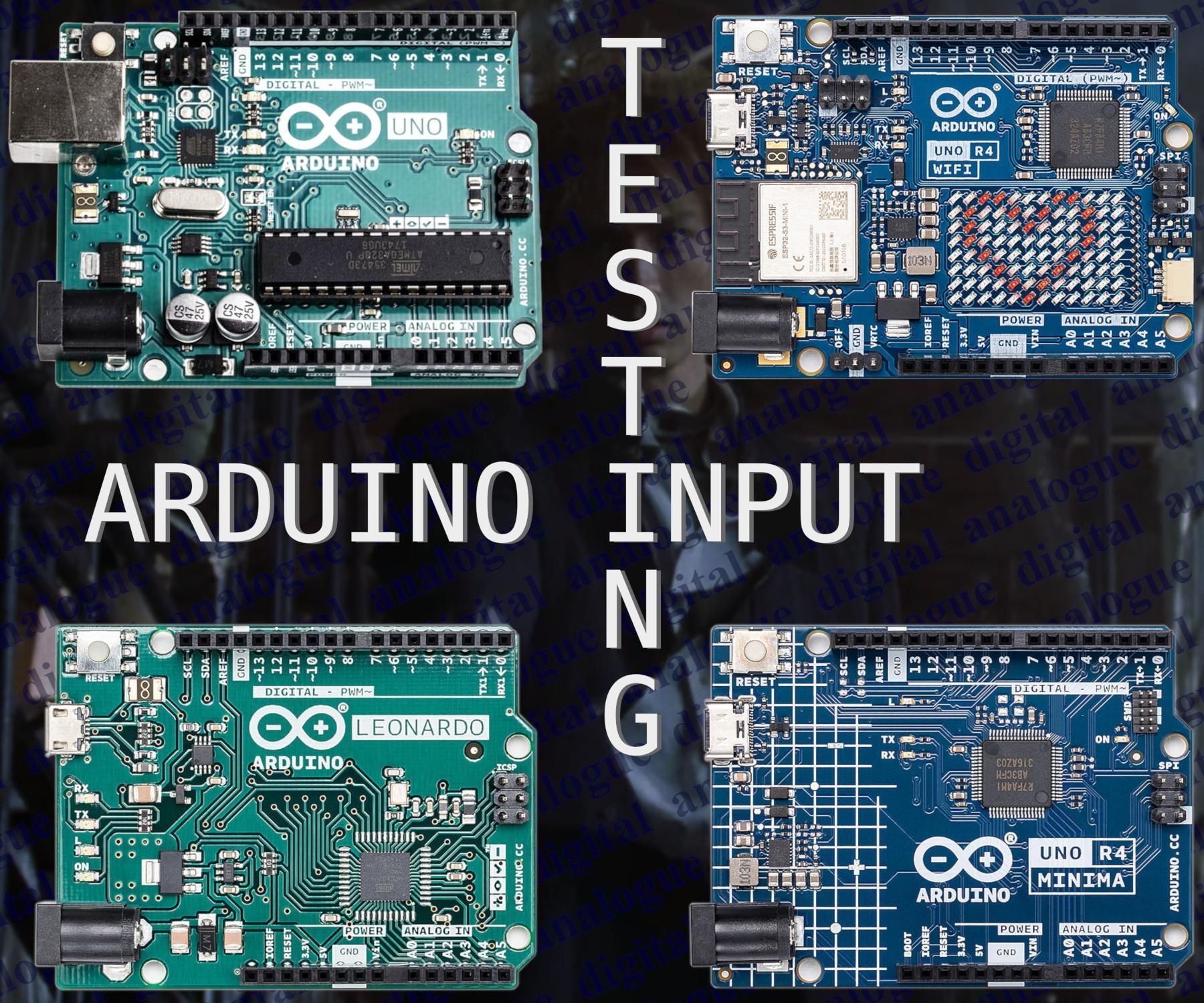 An Imperfect Comparison of Arduino Analogue and Digital Inputs: UNO R3, Leonardo, UNO R4 Minima and UNO R4 WiFi