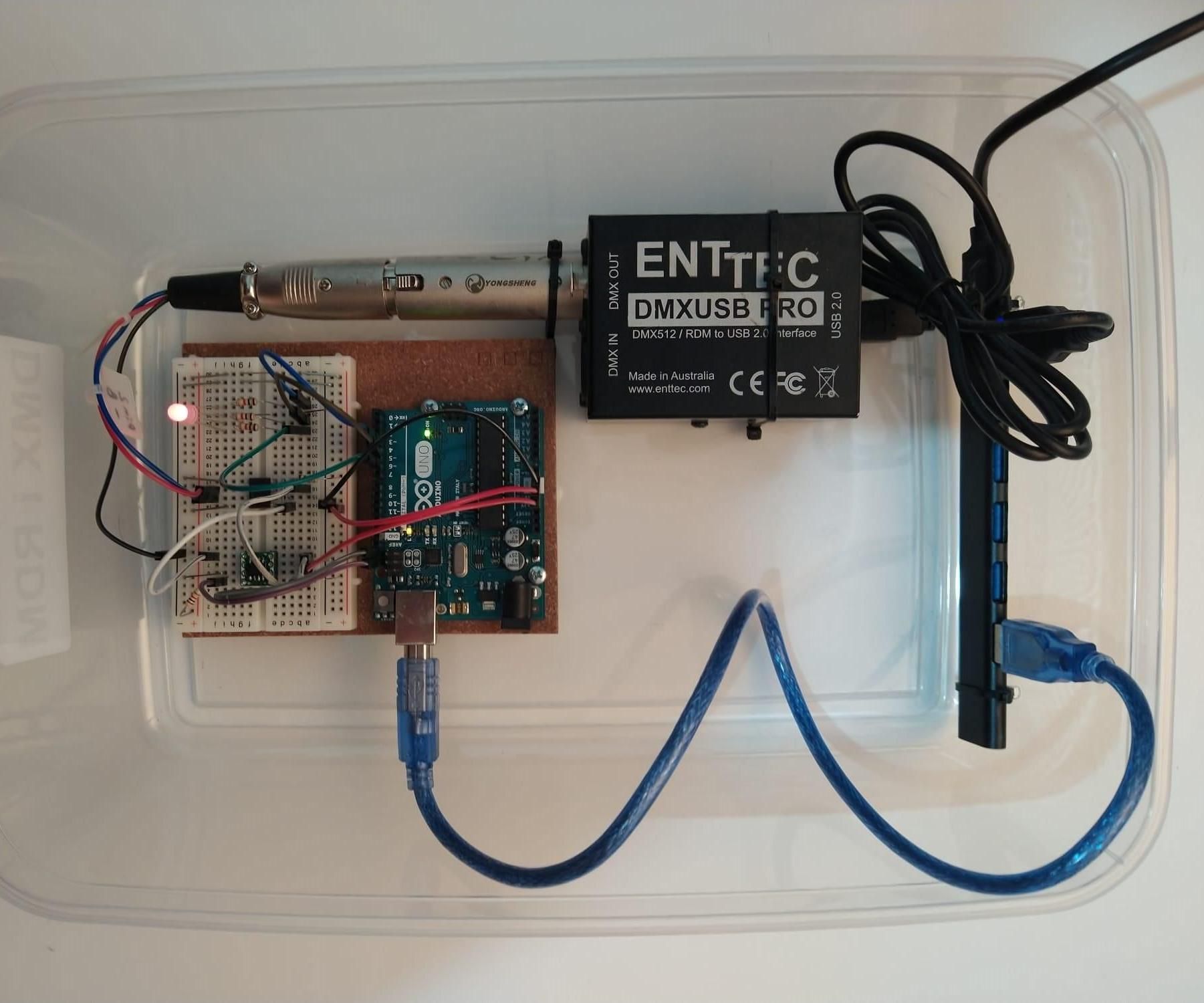DMX+RDM Light With Arduino (No Libraries Required, Uses an RDM Chip)