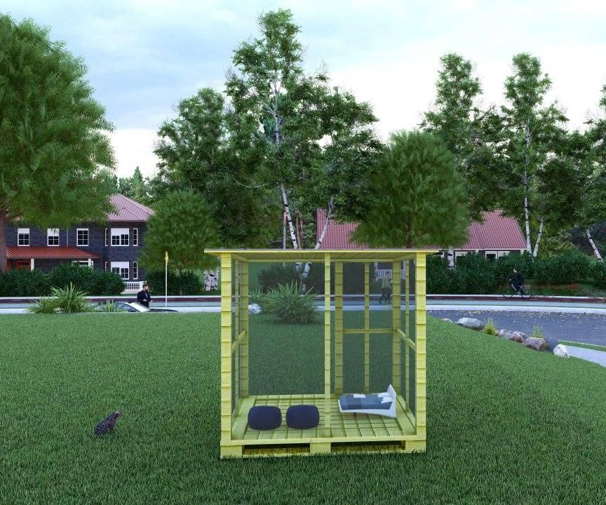 Pallet Pod: a Compact Space From Reused Wood
