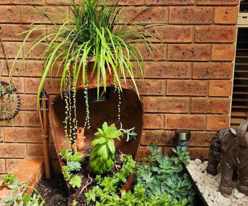 Broken Terracotta Pot Planter