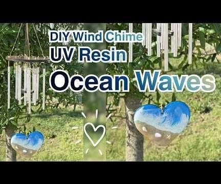 Laser Cut Beach-Themed Wind Chime With UV Resin Waves - Full Build