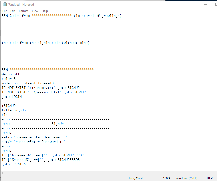 Cool Batch With Menu and Login