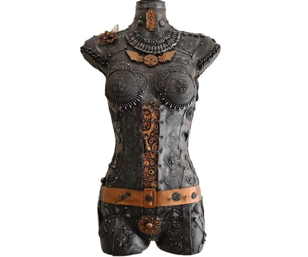Steampunk Mixed-Media Assemblage Mannequin – DIY Wall Sculpture