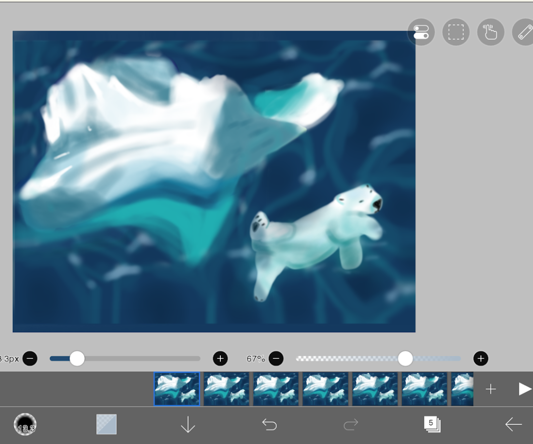 Floating Artic Animation in Ibis Paint, Free Software