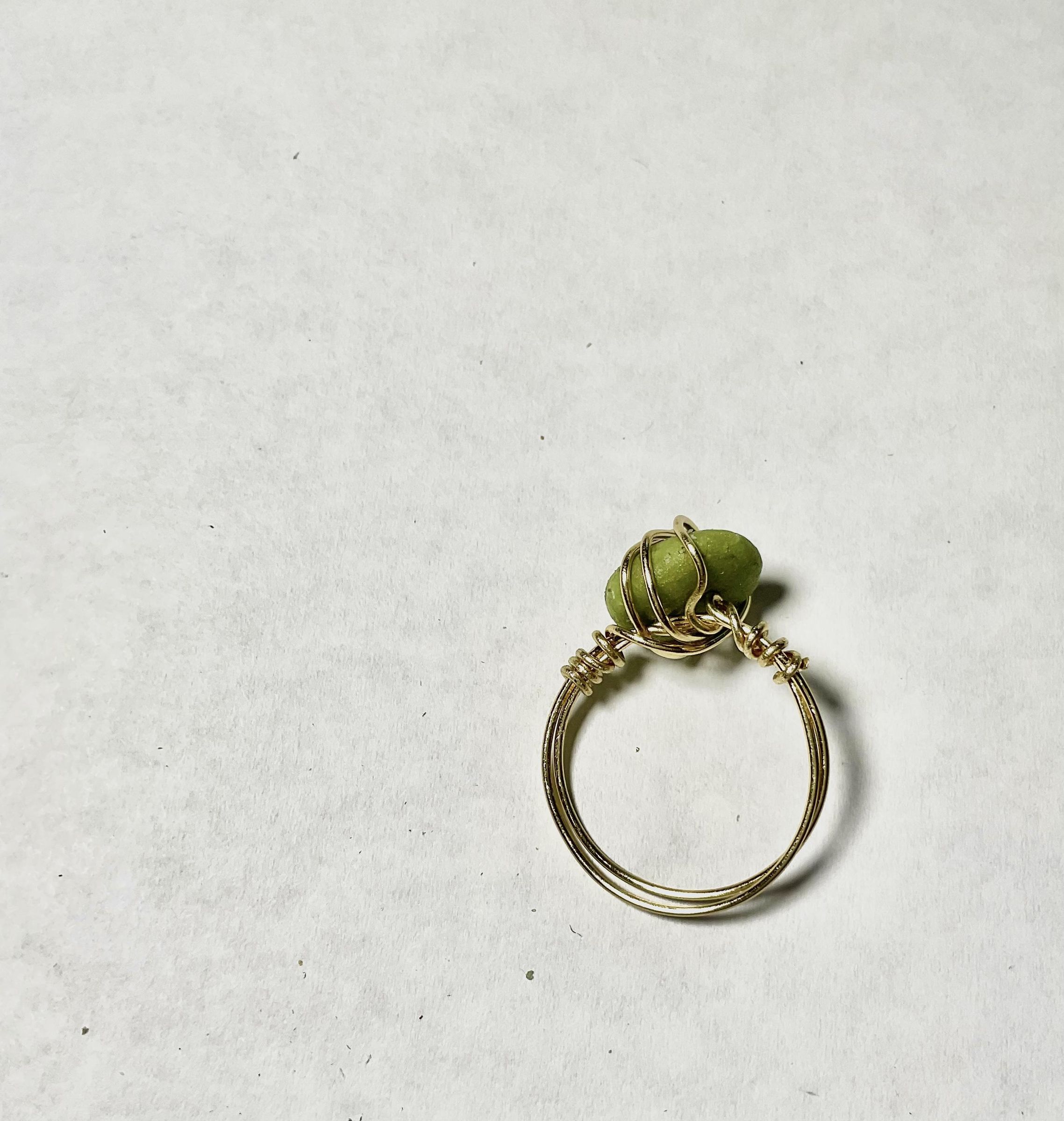 Simple Faux Jade Wire Ring