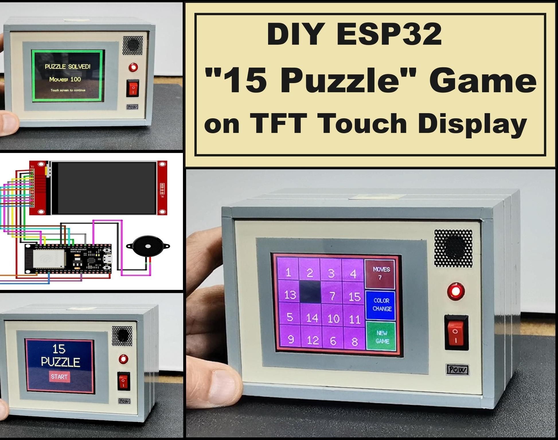 DIY ESP32 15 Puzzle Game on TFT Touch Dispaly