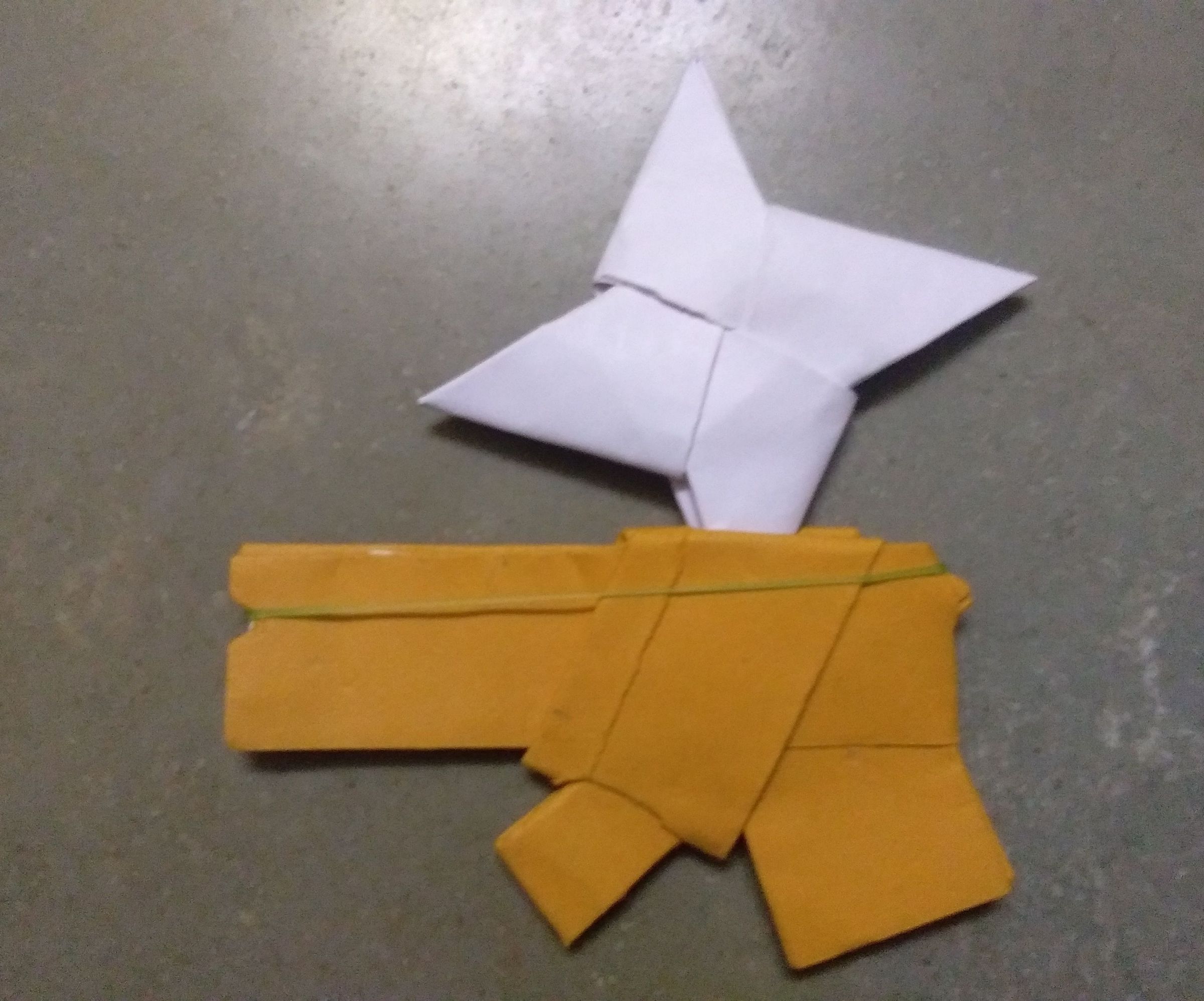 Paper Gun that shoots ninja stars in air. 