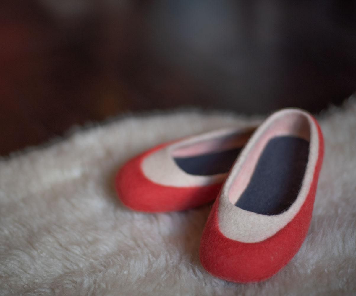 Merino Felted Slippers - a Walk in the Clouds