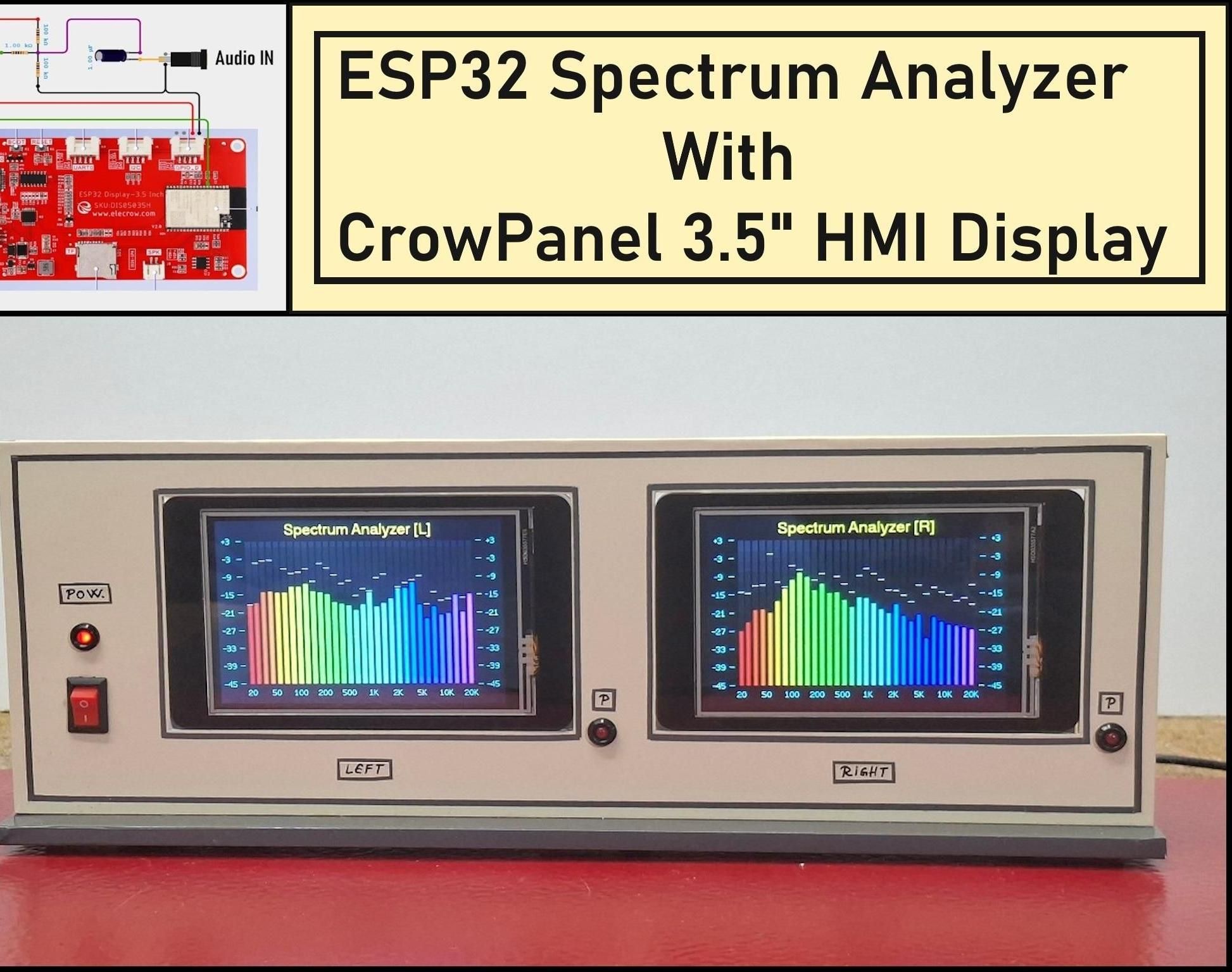 DIY ESP32 Audio Spectrum Analyzer - CrowPanel 3.5 HMI Display