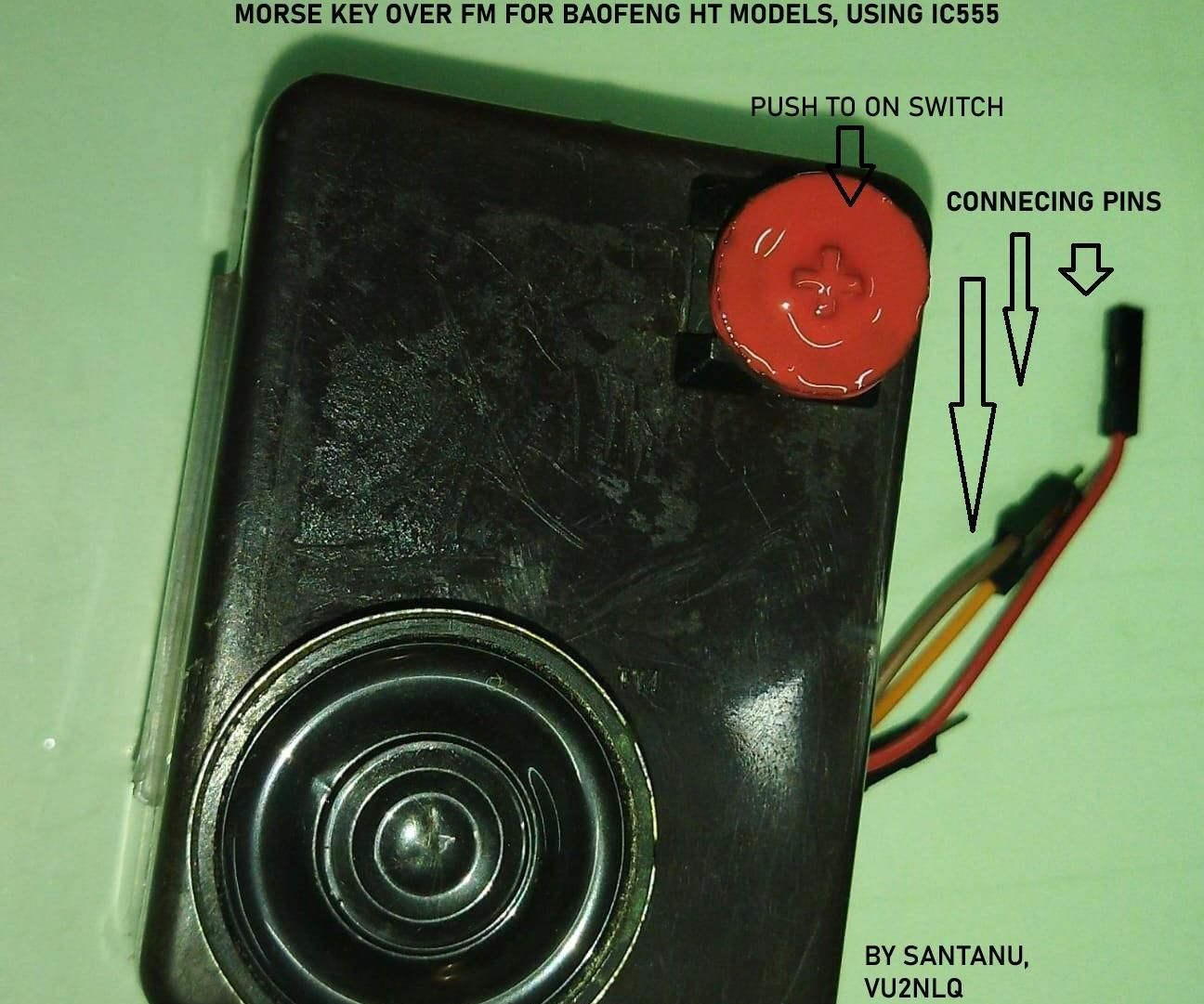 Morse Key Over FM for Baofeng HT UV5R, S9 Plus.