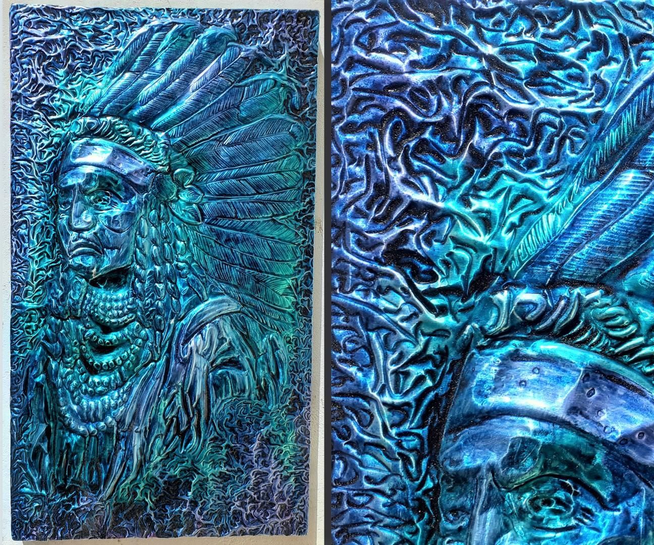 How to Make Red Indian Embossed Painting / Metal Art