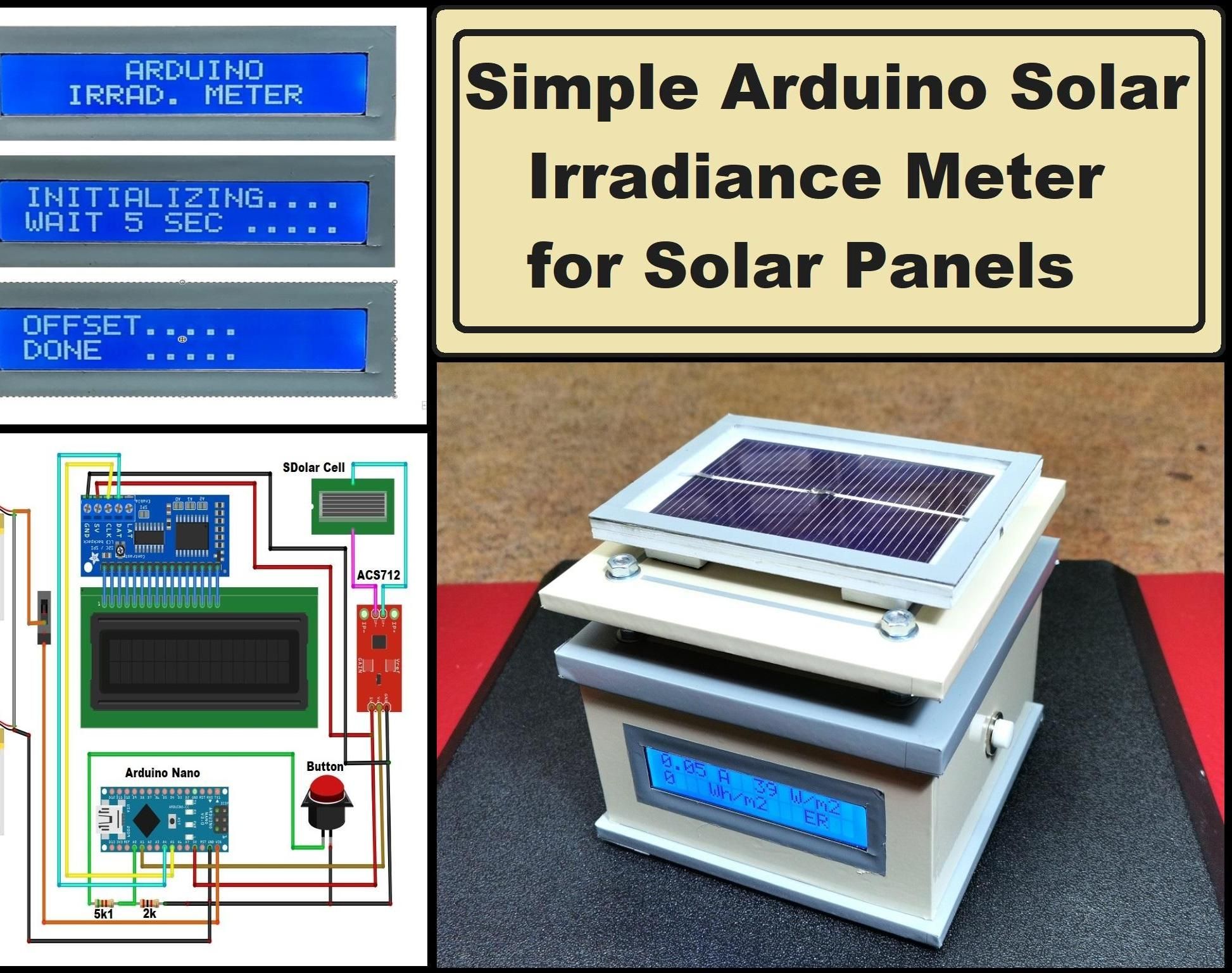 Simple Arduino Solar Radiation Meter for Solar Panels