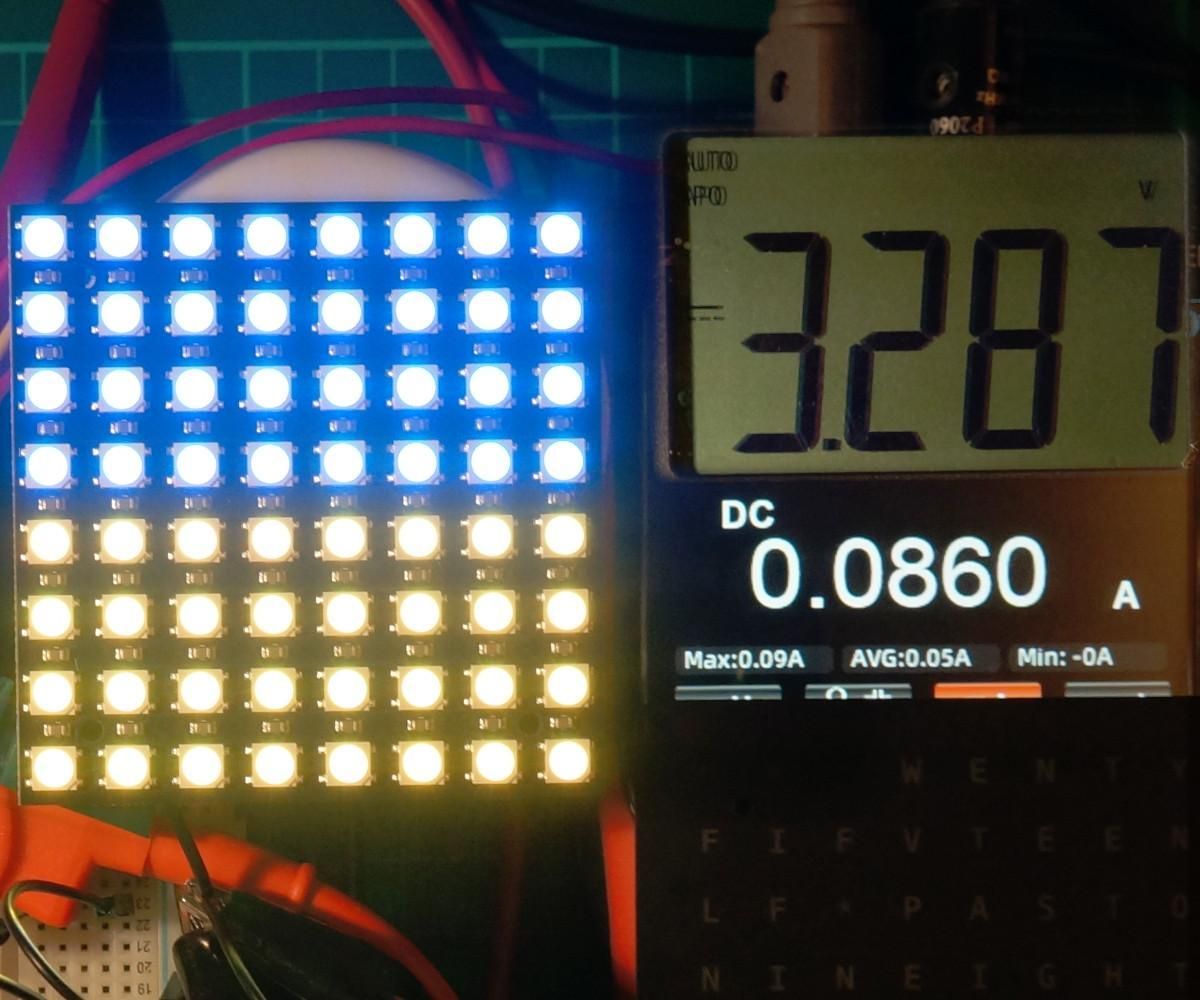 Testing an RGB LED Matrix With Different Supply Voltages