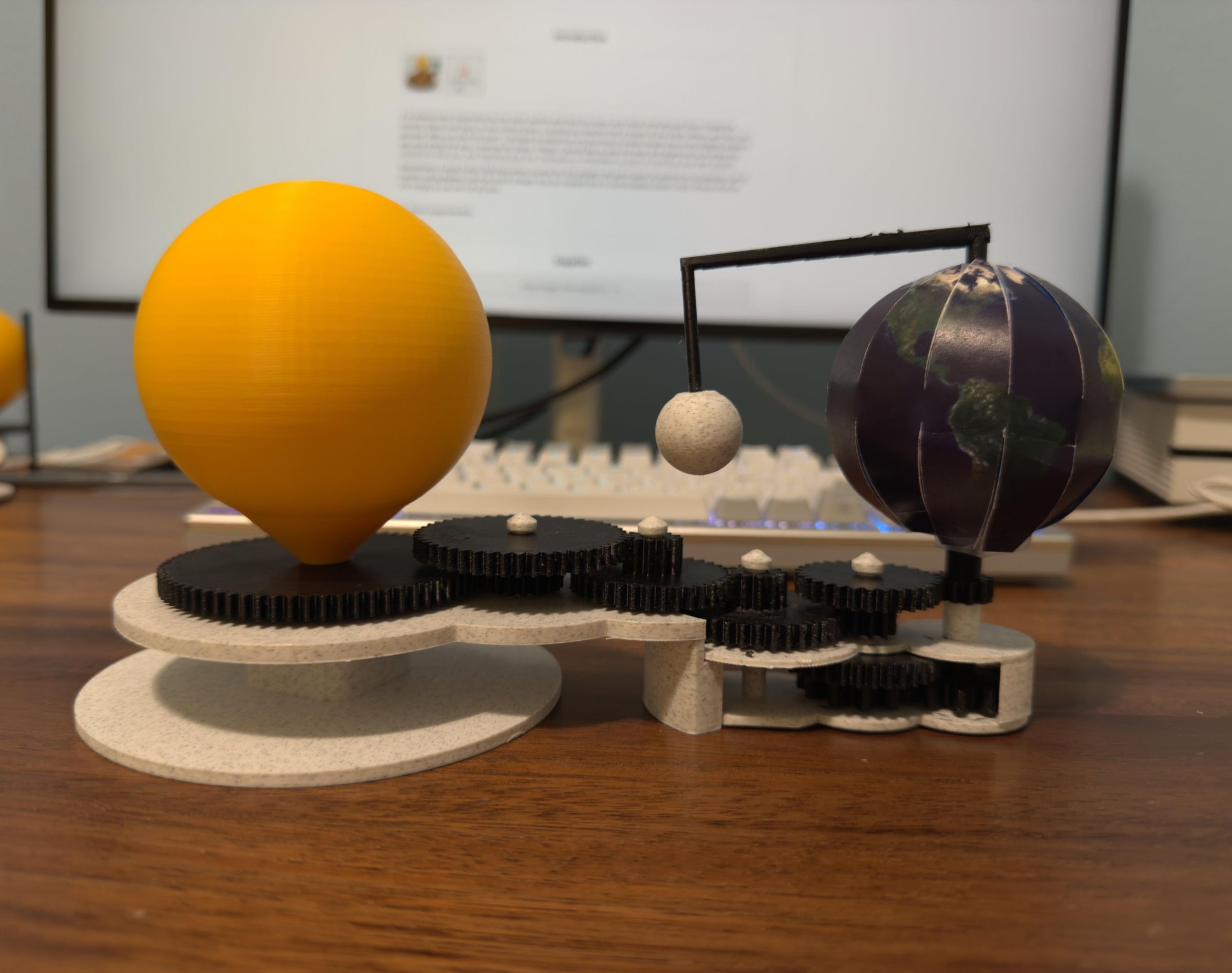 A 99.3% Accurate Earth, Moon, and Sun Celestial Orrery