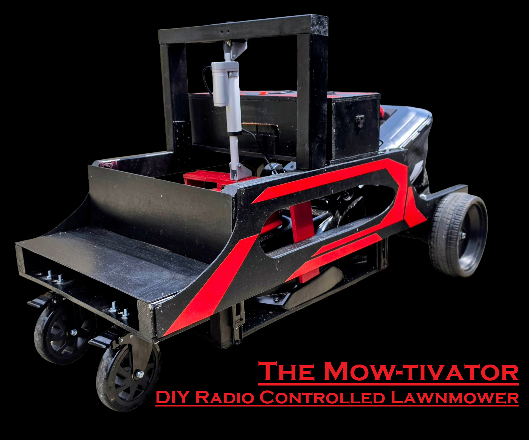 Battery Powered Radio Controlled Lawnmower From a Kids Ride-on Toy