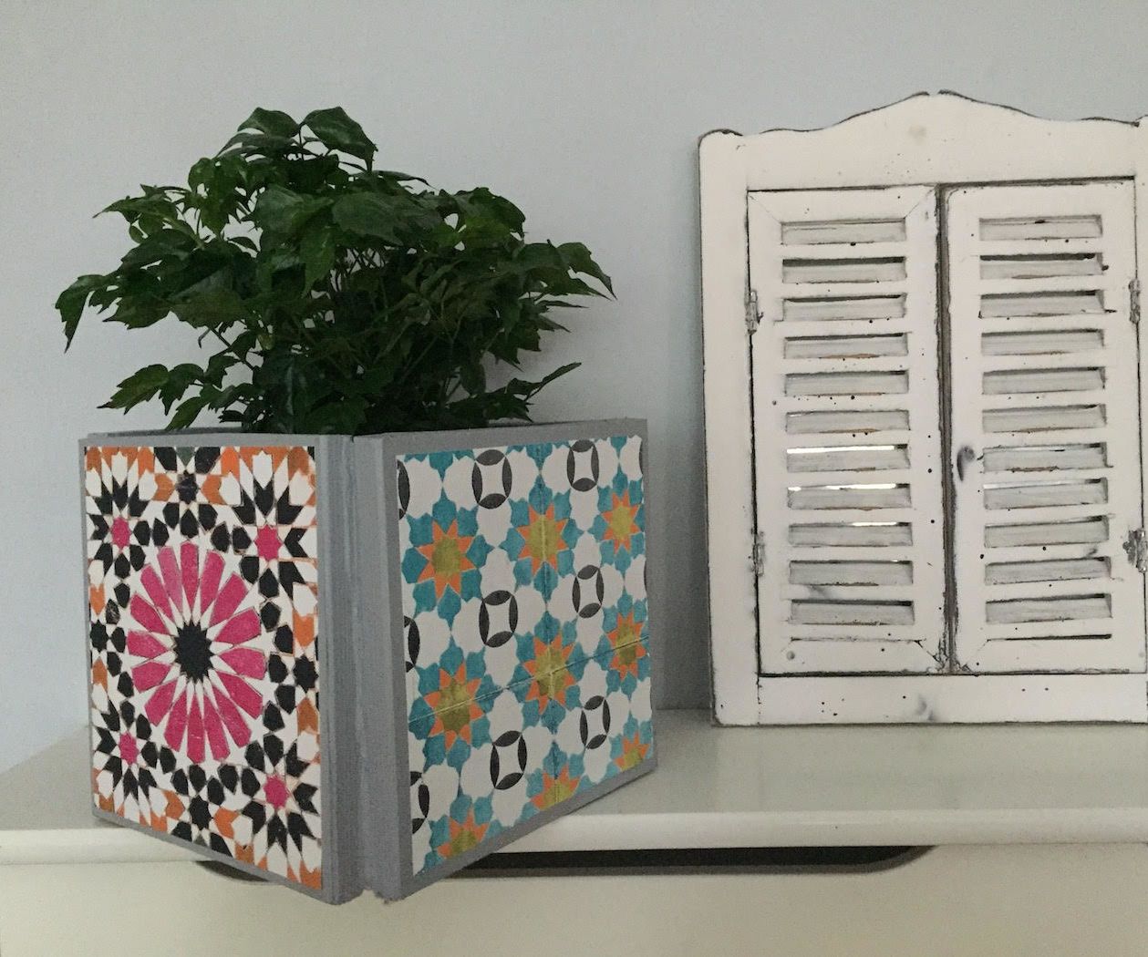 Moroccan Concrete Tile DIY Plant Pot