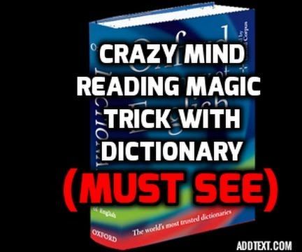 How to Do Awesome Magic Trick With a Dictionary