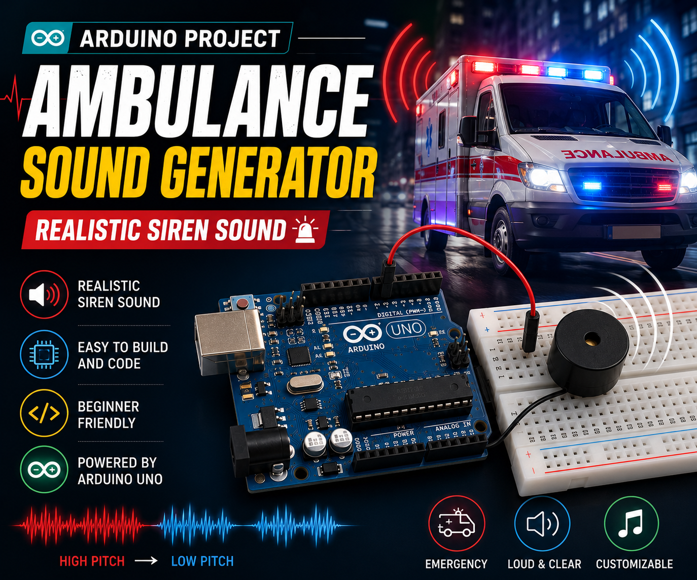 Ambulance Sound Generator Using Arduino Uno