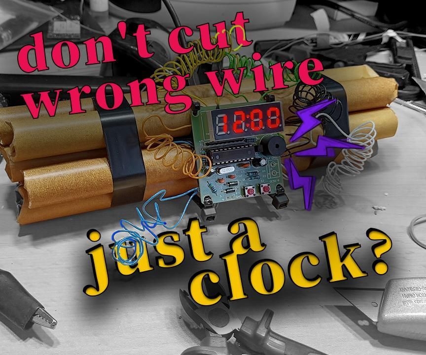 Novelty Clock That Plays Melody If Wrong Wire Is Cut