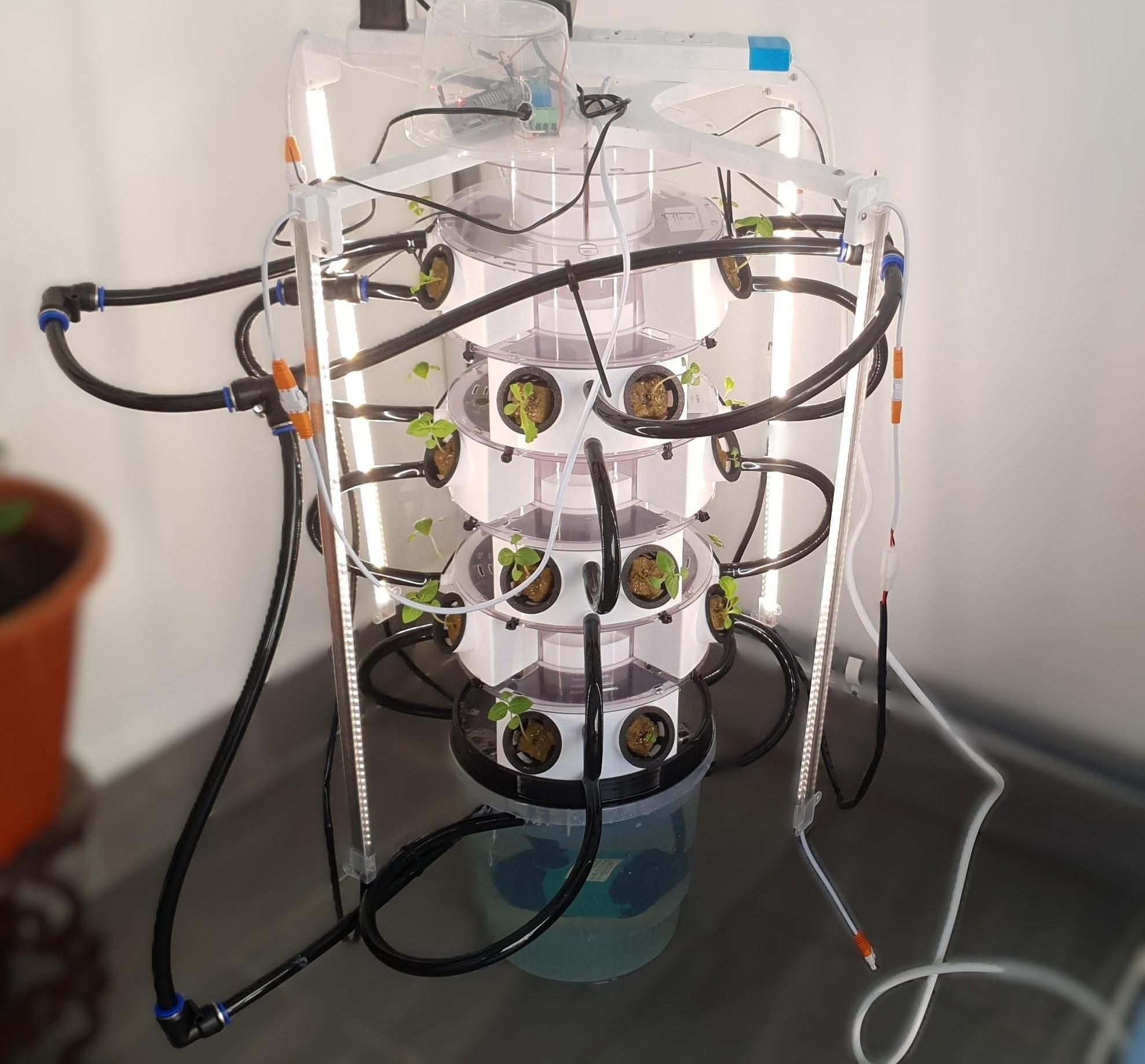 Recycled Filament-Spool Hydroponic Tower