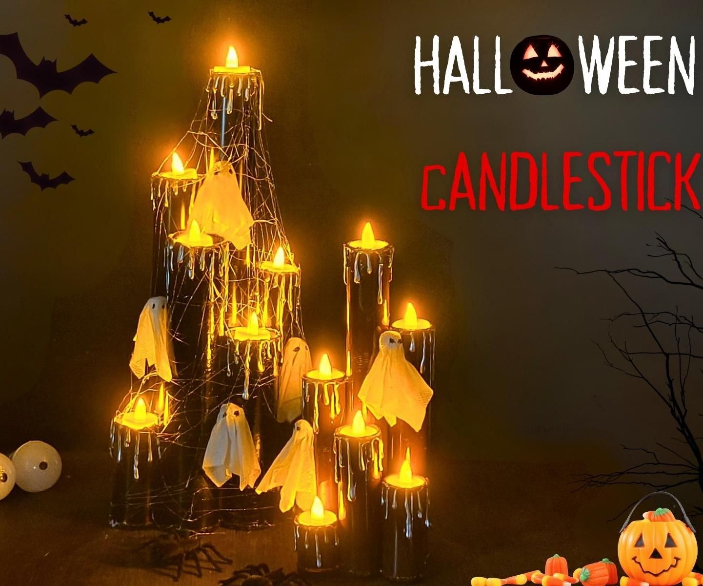 Ghostlight Tower - DIY PVC Candlesticks for Halloween
