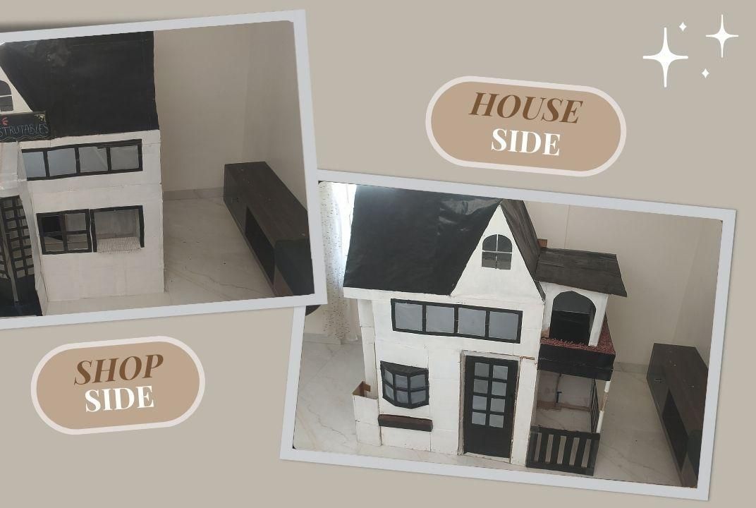 DIY 2 SIDED CARDBOARD PLAY HOUSE (part 1 and 2 Included)