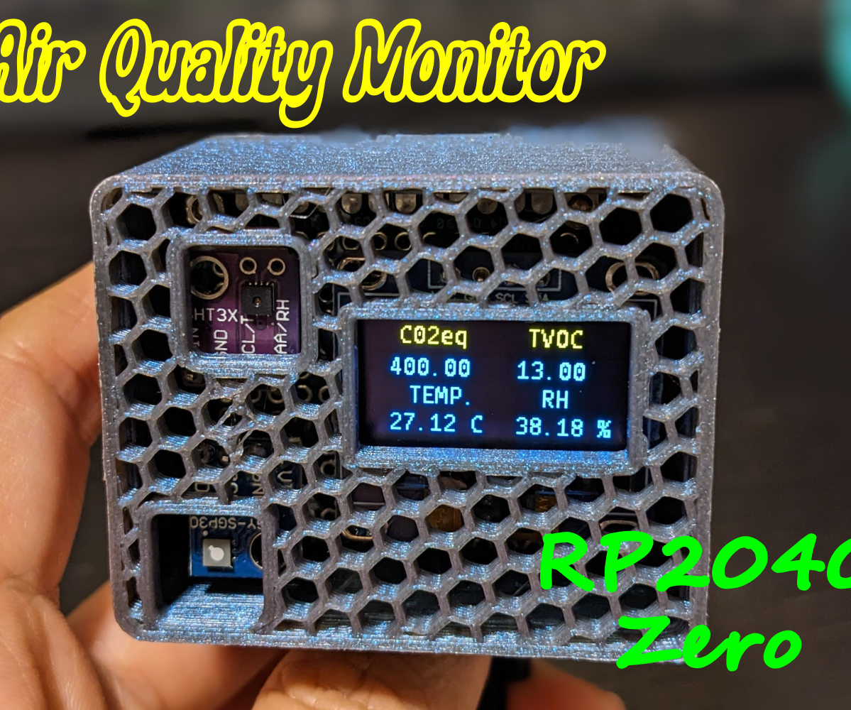 Air Quality Monitor (for CO2, TVOC, Temperature and Humidity) With RP2040