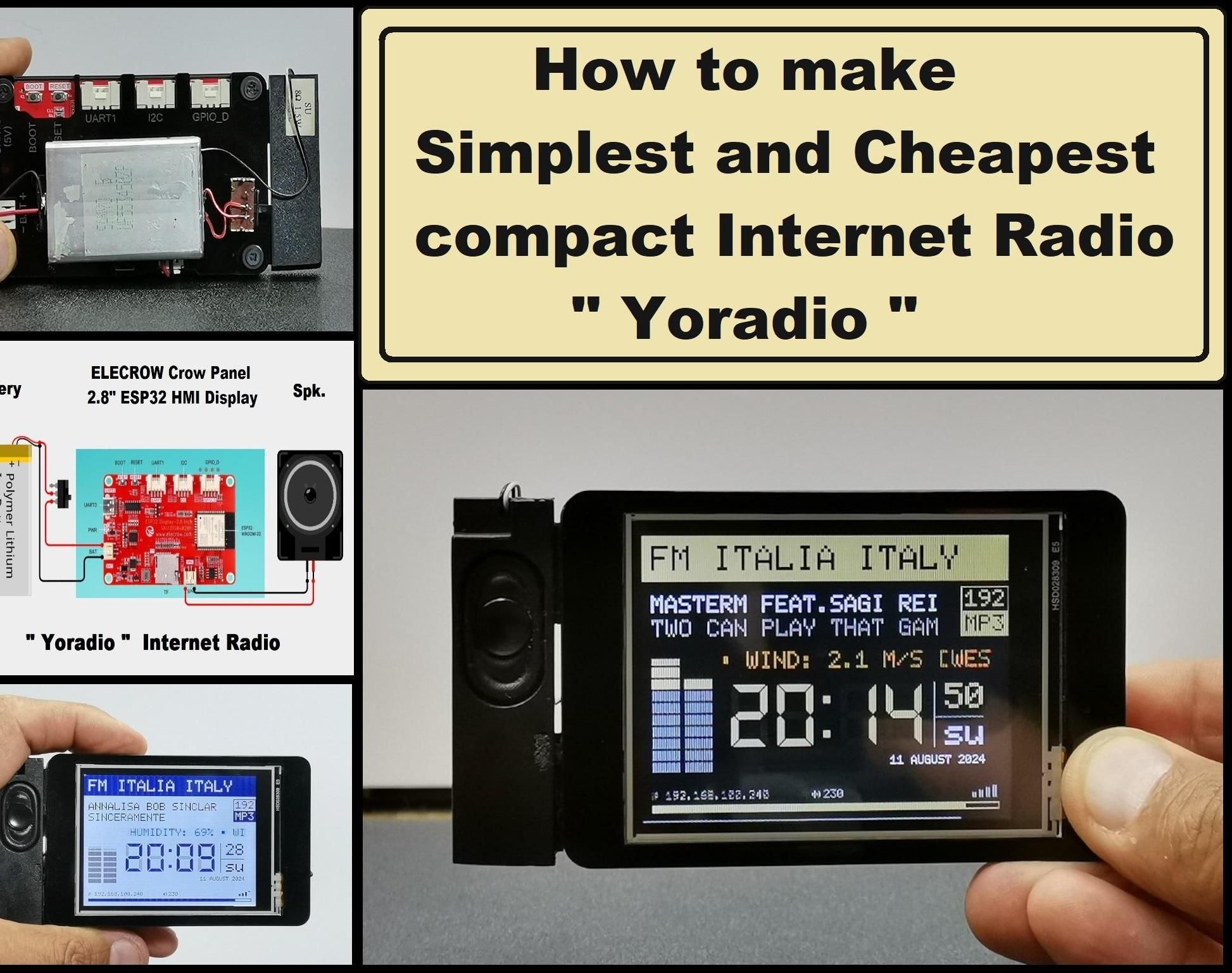 How to Make Simplest and Cheapest Compact Internet Radio - Yoradio