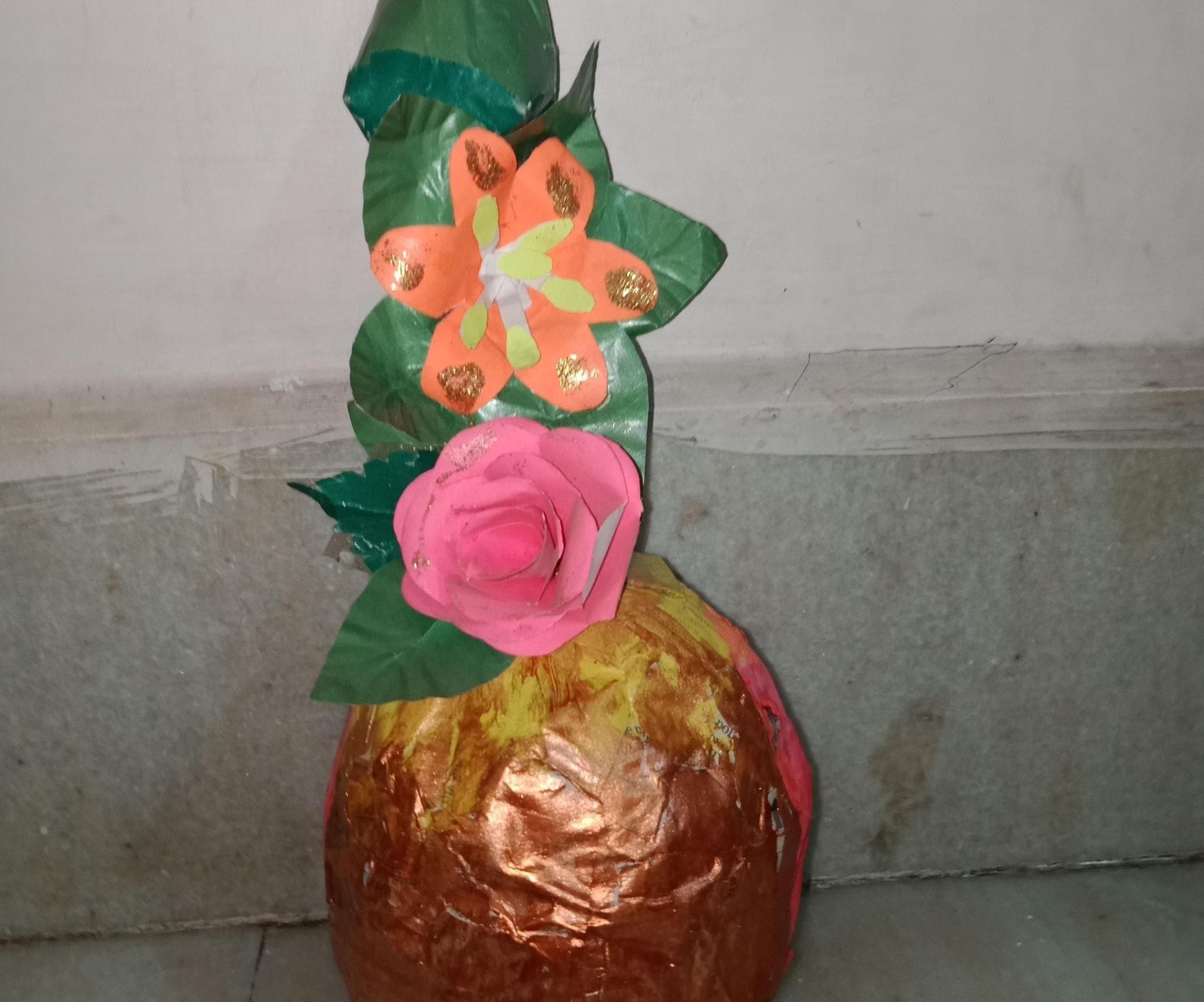 Old Newspaper Flower Vase 