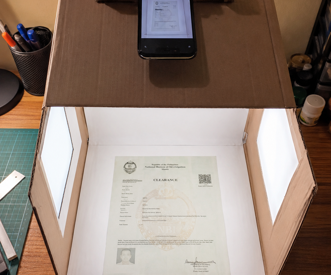 DIY Portable Document Scanning Box for Digitizing IDs and Clearances
