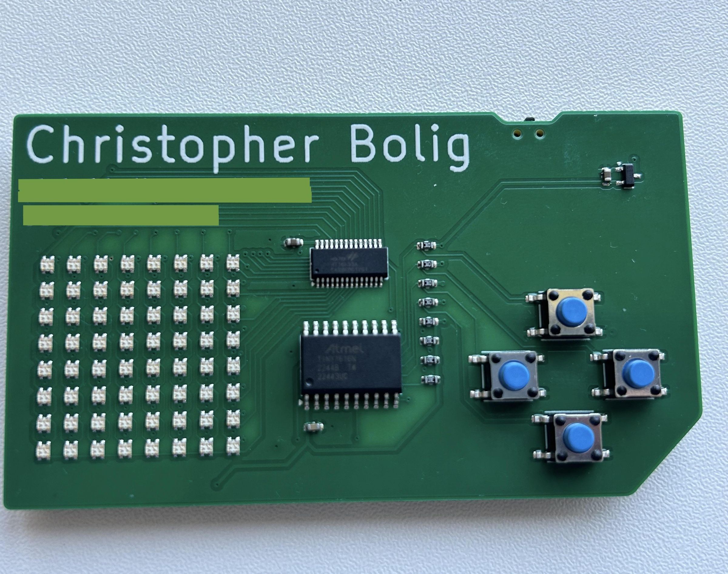 LED MATTiny-rix Business Card With the HT16K33A
