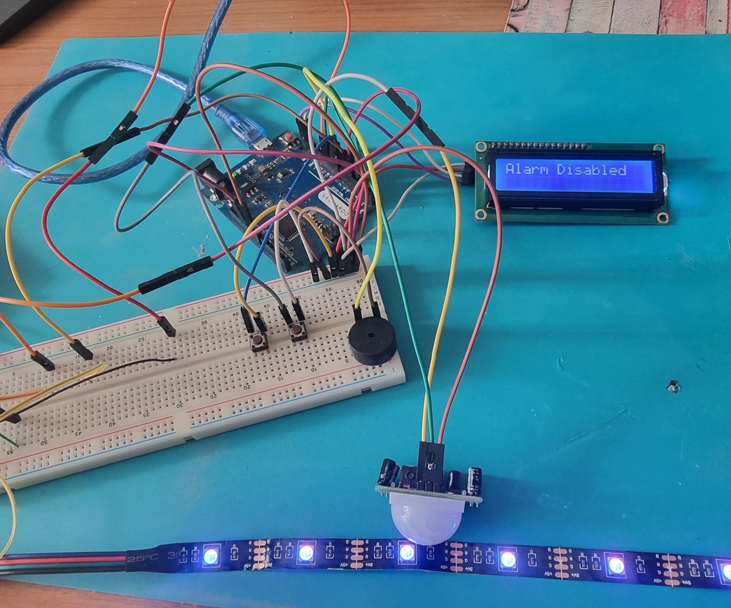 Standalone Alarm With PIR Sensor and Responsive RGB Strip