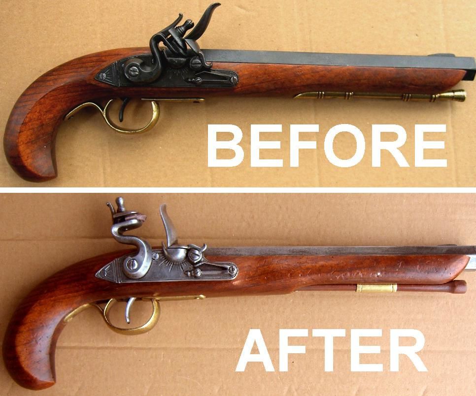 Age and Enhance a Replica Flintlock Pistol