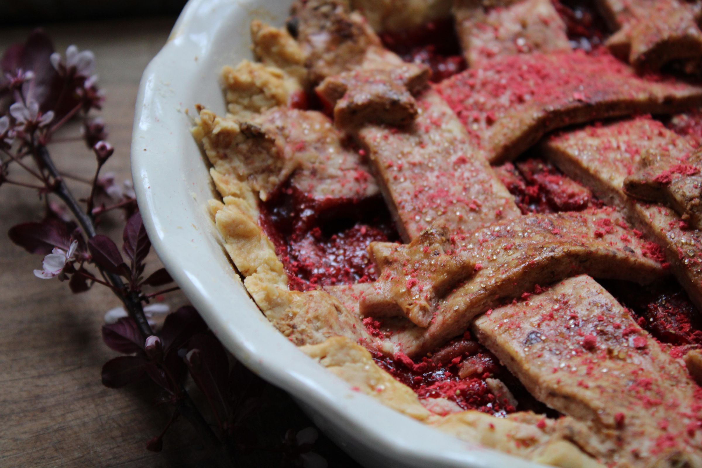 Strawberry Cardamom Chamomile Pie