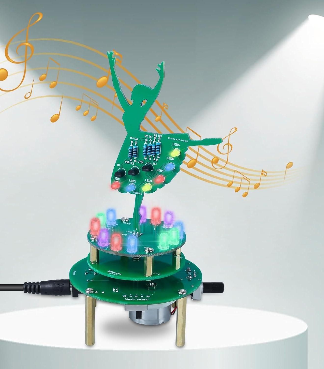 LED Rotating Ballerina Girl Music Box Soldering Project