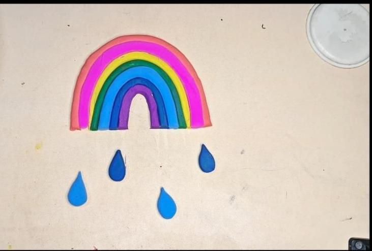 How to Make a Beautiful Clay Rainbow With Raindrops