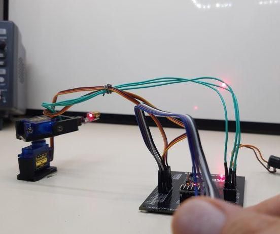 Laser Controlled by Joystick Servos and Arduino