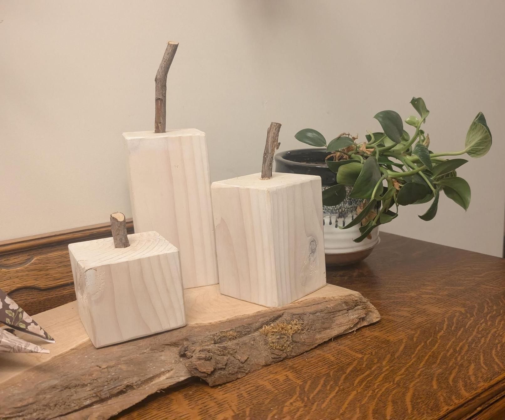 Homemade Wood Pumkins